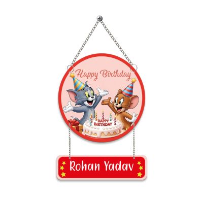 Personalized Tom & Jerry Birthday Wooden Wall Hanging